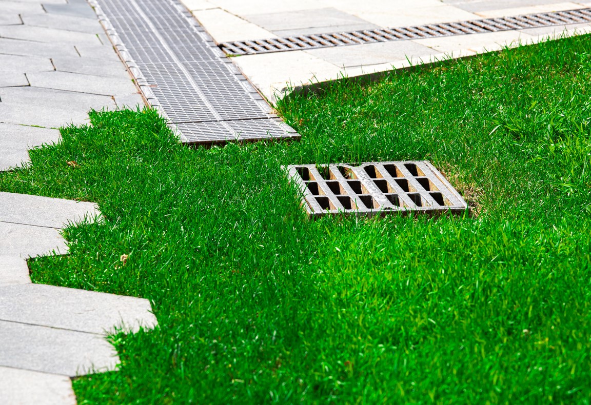 french drain in garden