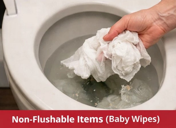 wipes blocking drains